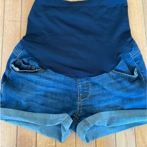 Time and Tru Maternity Jean shorts full panel